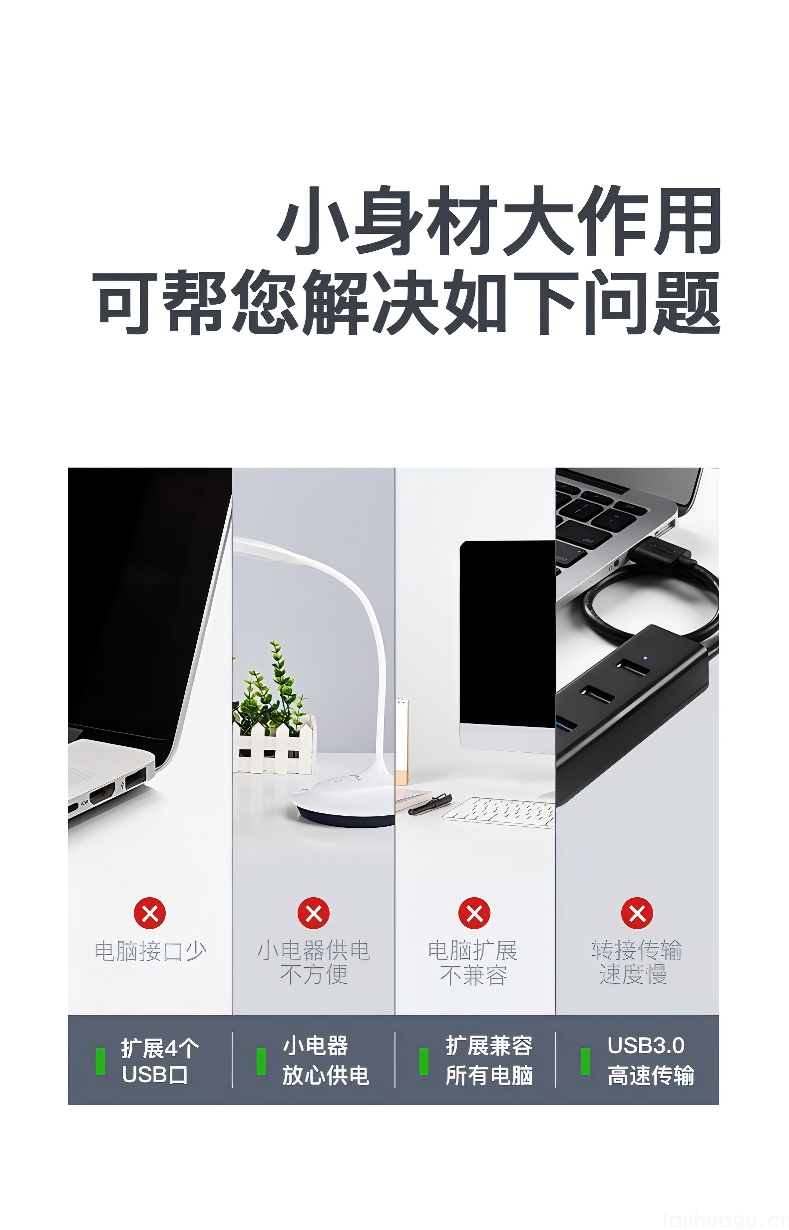 DM大迈 USB3.0分线器 电脑4口集线器HUB转换器 CHB009(图2)